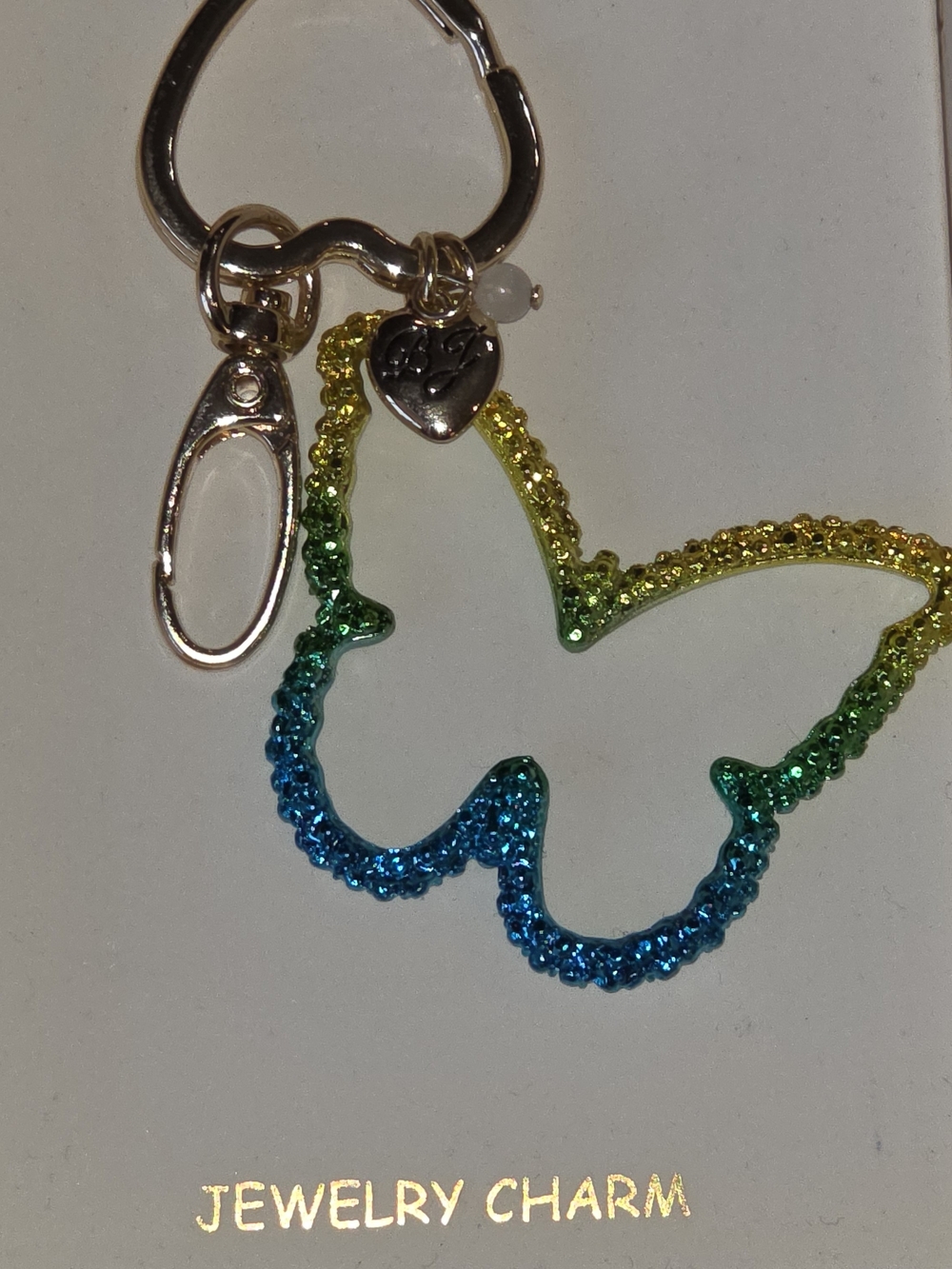 Betsey Johnson Gold-Tone Rainbow Butterfly Key Charm/Bag Charm